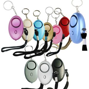 130db Ei -vorm Zelfverdediging Alarm Keychain Hanger Personaliseer zaklamp Persoonlijke Safty Key Chain Charme Car Keyring