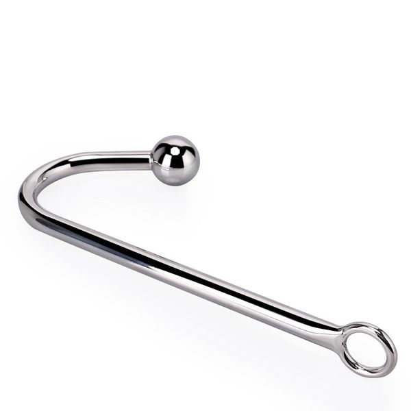 130 g Gancho anal de acero inoxidable con cuentas agujero metal butt plug ano pedo masilla esclavo Masajeador de próstata BDSM juguete sexual para hombres D18111502