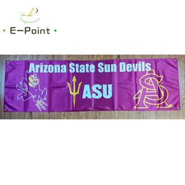 130GSM 150D Material NCAA Arizona State Sun Devils Bandera Impresión a doble cara 1.5 * 5 pies (45 cm * 150 cm) Tejido de punto por urdimbre Decoración de pancartas volando en casa jardín bandera