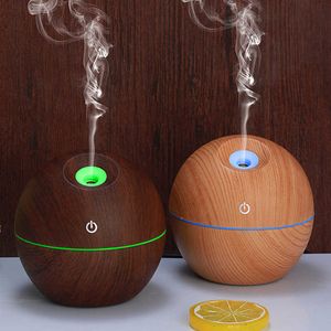 130 ml USB Aroma Diffuseur d'huiles essentielles Ultrasonic Mist Humidifier Purificateur d'air 7 Changement de couleur LED Veilleuse pour Office Home 210709