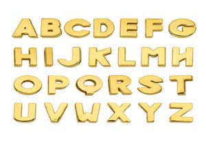 130pcs 8 mm Lettres d'alphabet anglais AZ Gold Plain Slide Letters DIY Accessoire Ajustement Collarwristband Keychain9836586