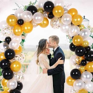 130 pièces or noir bricolage guirlande Kit ballon arc fournitures de fête décorations pour mariée bébé douche anniversaire mariage HKD230829