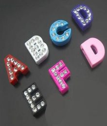 Lote de 130 unidades de 8mm AZ, diamantes de imitación esmaltados, letras deslizantes, dijes de aleación DIY aptos para llaveros de 8MM, pulsera, accesorios de joyería 6900761