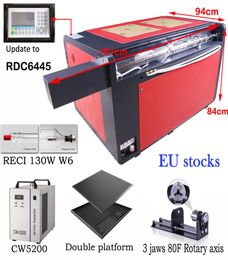 130W 1060 Machine de coupe laser RECI W6 TUBE AVEC RUIDA 6445 DSP CUTTER SYSTEM ENGERVER AVEC USB CO2 AUTOFOCUS 1000X600MM4928333