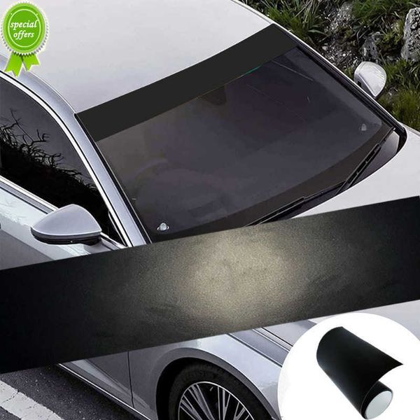 130x20cm voiture pare-brise soleil bande autocollant noir mat Auto avant pare-brise soleil Film vinyle autocollant autocollant voiture décor accessoires