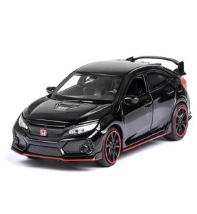 132 Legering Honda Civic Type R Honda Model Toy Cars Die Cast Metal Tull Back Light Sound Function Cars Collection Speelgoed Voertuig Y20016963498