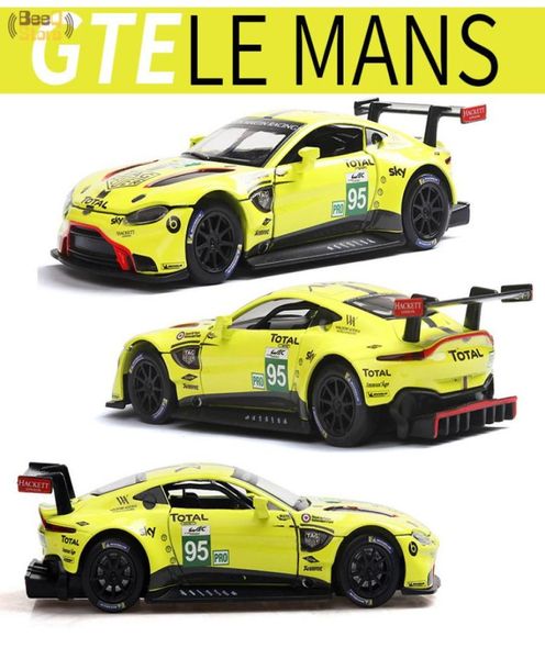 132 Véhicules en alliage Aston Martin Vantage Gte le Mans Diecast Metal Toy Model Pull Back Sound Light Racing Car LJ2009309602886