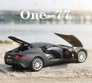 132 Aston Martin One77 Metalen speelgoedauto's Diecast schaalmodel voor kinderen aanwezig met terugtrekfunctie Muzieklicht te openen deur199O6632992