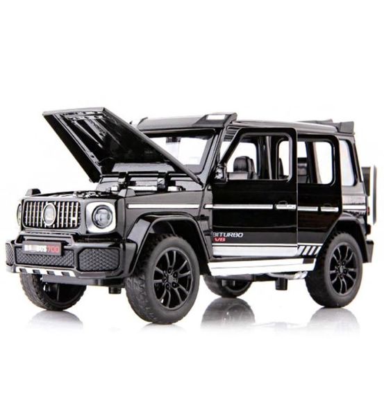 132 Diecast Metal Toy Car Model Vehicle SUV Nuevo G700 Alta simulación de sonido y luz Pull Back Car Collection Juguetes para niños Regalos LJ27330530