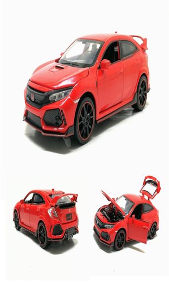 132 Honda Civic Typer Metal Diecasts Toy Véhicules Modèle Sound Light Tat Back Car Toys for Children Gifts Y20031841315321023432