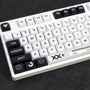 132 Key PBT Sye-Sub Profile PrintStream aangepaste XDA KeyCap voor MX Switche Gaming Mechanical Toetsenbord Zwart Witte Key Caps