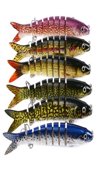 1328CM 19G Kit de Señuelos de Pesca para lubina, cebos duros para pececillos, Crankbait, 8 segmentos, señuelo Swimbait para Lucio, apto para agua salada a3003911