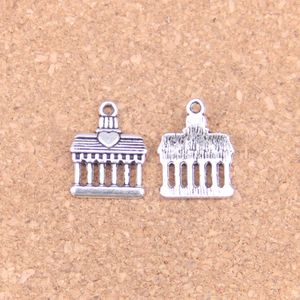 133 stks Antiek Zilver Brons Geplateerde Griekse Tempel Charms Hanger DIY Ketting Armband Bangle Bevindingen 18 * 14mm