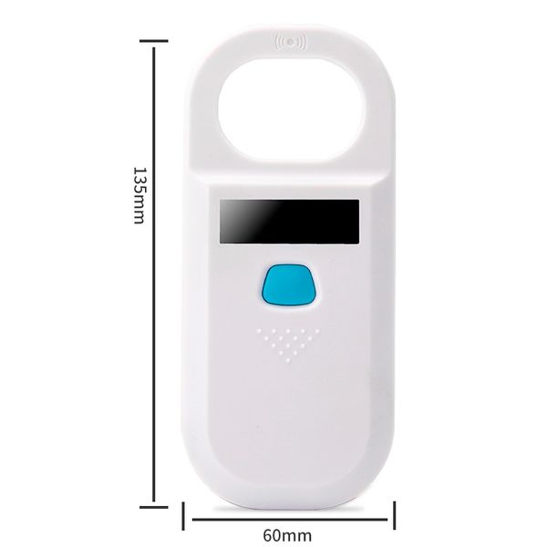 134.2 kHz lecteur de puce animale Pet Ear Tag Scanner de puce en verre pour l'identification de l'étiquette de chat et de chien