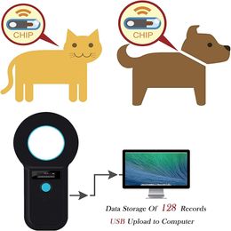 134.2kHz RFID Animal Tag Reader Handheld Pet MicroChip Scanner ISO11784/85/FDX-B/EMID Data Storage Microchip voor PET/Dog/Cat/Pig