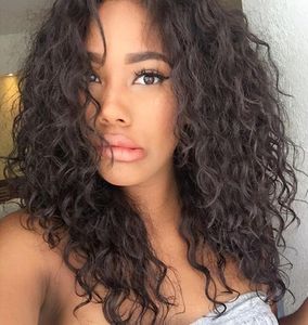 134 Lace Front Human Hair Pruiken losse watergolf Braziliaan voor zwarte vrouw Natuurlijke kleur 180 DENSITY BOB Korte voorgeplukte HAIRLIN5156915