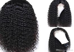 134 Pré-cueillette Remy Hair invisible Perruques de cheveux humains pour les femmes noires 100 Remy Malaysian Long bouclé pré-cueillie 5961813