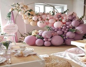 134pcs verdubbeld roze ballonnen slinger bruiloft decoratie dubbele blush naakt ballon boog kit diy verjaardagsfeestje baby shower decor 2102136085