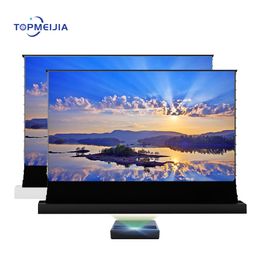 Pantalla de proyección eléctrica de cine ALR de 135 pulgadas, motorizada para proyector láser, pantalla de proyector de tiro ultracorto 4K