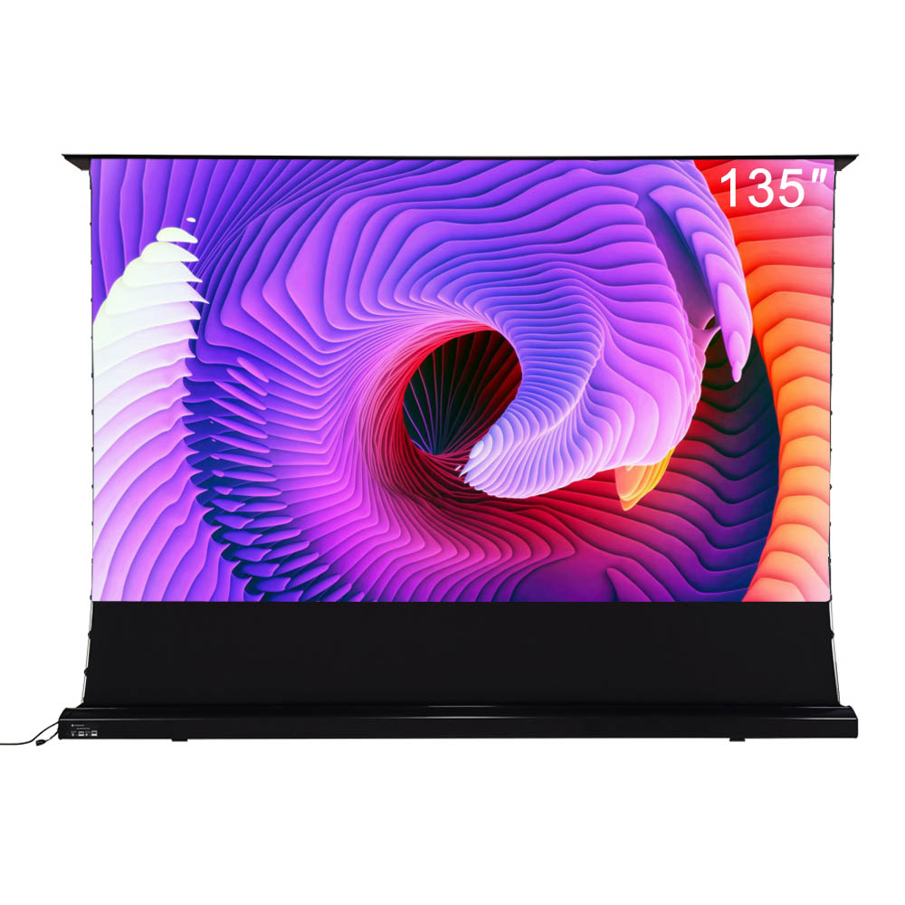 135 inch Electric tab-tensioned Floor Rising screen Obsidian long focus ALR Black Crystal for Normally projector 4K HD