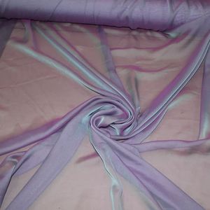 Tissu en mousseline de soie Transparent, 13510m, tissu bicolore de couleur unie, tissu doux et Transparent, tissu Tulle d'ameublement, Voile transparent, 240306