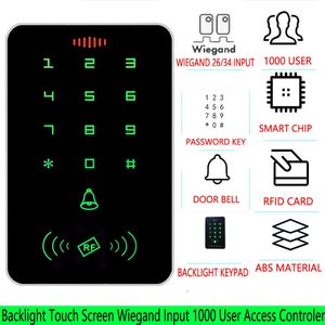 1356Mhz RFID-achtergrondverlichting Wiegand-invoer Touchscreen Proximity-kaart Toetsenbord Toegangscontrole EM MF-lezer Deurpoortslotopener 240123
