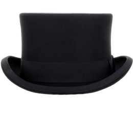 135 cm High 100 Wool Top Hat Satin Président de fête de fête Men039 Felt Derby Black Hat Women Men Fedoras60241966910106