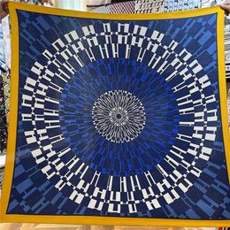 135 Cm Zijde Kasjmier Sjaal Vrouwen Hand Gerolde Sjaals H Letters Print Vierkante Sjaals Wraps Lady Bandana Grote Hijaabs vrouwelijke Foulards 211227