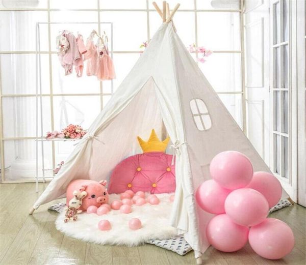 135cm Teepee Tente pour enfants Enfants pliables 039s jouent des tentes de maison pour fille garçon intérieur wigwam jouer des jouets de maison pour child4763645