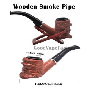 135mm Style classique tuyau de fumée en bois brûleur d'herbes sèches accessoires de fumer durables Cigarettes de tabac tuyaux de cigares cadeau