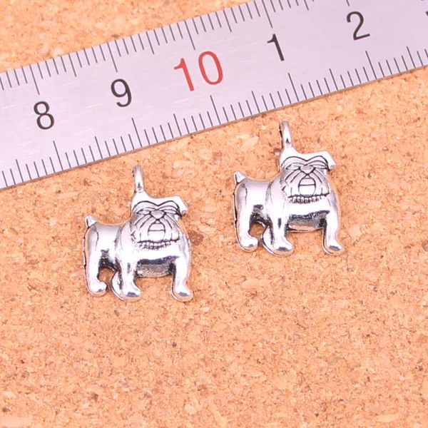 135 pièces breloques chien carlin bouledogue Antique argent plaqué pendentifs faisant bricolage à la main tibétain argent bijoux 17*13mm