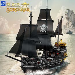 1366 pièces modèle de bateau pirate magicien noir série aventure jouet de bloc de construction assemblé, décoration de bureau, ornement tridimensionnel, cadeau de Noël