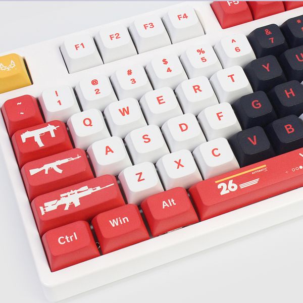 137 touches/ensemble XDA profil Bloodsport Red Keycaps pour clavier de jeu mécanique MX commutateurs bricolage personnalisé anglais PBT Key Cap