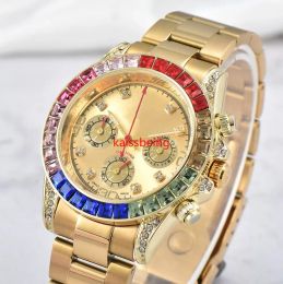 138 Designer herenhorloges Heren Horloge van hoge kwaliteit Quartz Rainbow Diamond Watches Keramisch horloge Mode Klassieke stijl Roestvrij staal saffierhorloges