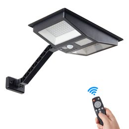 138LED Solar Wandlampen Dubbelzijdig Outdoor Waterdichte Bewegingssensor Beveiligingsverlichting voor Tuin Garage Yard