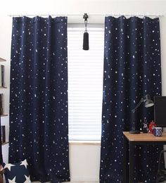 139cm x190 cm Star Kids kinderslaapkamer gordijnen met 5 kleuren black -out thermisch massief raamgordijn voor woonkamer decor4707669