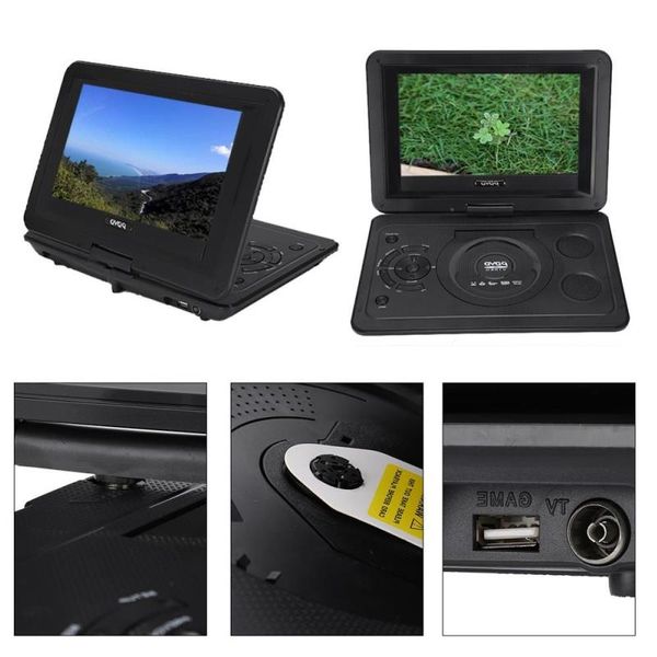 Livraison gratuite Lecteur DVD portable HD TV 139 pouces Résolution 800 * 480 Écran LCD 16: 9 110-240V Prise AU VCD CD CD-R Lecteur DVD Rmrmq