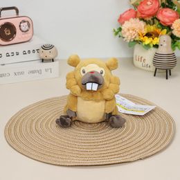 13cm Cartoon Big Toote Marmot Plush Juguete encantador Marrón Marrón Sits Fántrogo Animales de peluche Kids Playmate Plushie