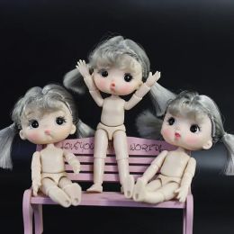 13cm Doll 13 Joix amovible Face mignon fille 3d Big Eyes Body Nude Beautiful DIY Toys Gift for Girls