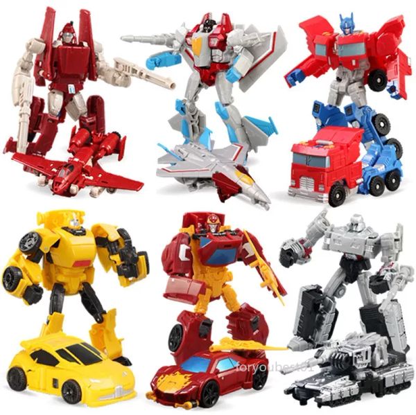 13 cm Transformation en plastique Robot Cars Modèles Toys Kid Classic Robot Car Toys Action Toy Figures Plastic Education Toys