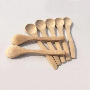 Cuchara redonda de madera de bambú de 13 cm, cuchara para sopa, té, café, miel, cuchara, agitador, utensilios de cocina para mezclar, utensilios de cocina para Catering FY2693 0104