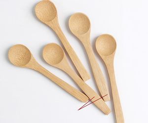 13cm rond bambou cuillère en bois soupe thé café miel cuillères agitateur mélange outils de cuisine restauration ustensile de cuisine SN610