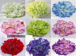 13Colors 16 cm Hortensia artificiel têtes de fleurs fleurs de soie pour le bricolage de fleur murale bouquet bouquet garland doré de mariage décor2617542