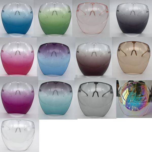 13Colors Sécurité Face Shield Lunettes Faceshield Visor Transparent Anti-Fog Anti-Splash Layer Full Face Cover Protective Eyes Face Mask