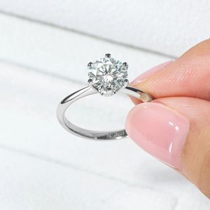 13CT VVS1 Ringen voor vrouwen Betrokkenheid Wedding Promise Solitaire Band GRA Certified S925 Sterling Silver Ring Jewelry 240417