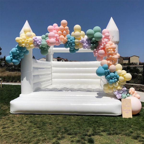 13ft Bounce House Gonflable PVC Blanc Mariage Château Gonflable Enfants Saut Videur Avec Souffleur Inflation Location Cour Enfants