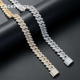 13 mm 16 "18" 20 "22" Iced Out Bling Bling Bling Brass Cuban Link Chain Hip Hop Micro Pave Chain ketting sieraden voor mannen