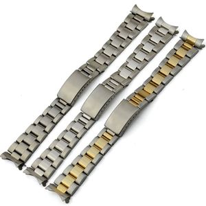 13mm 17mm 20mm pour montre SOLEX hommes femmes montre ceinture nouveau argent ou or extrémité incurvée solide SS bracelet de montre strap328T