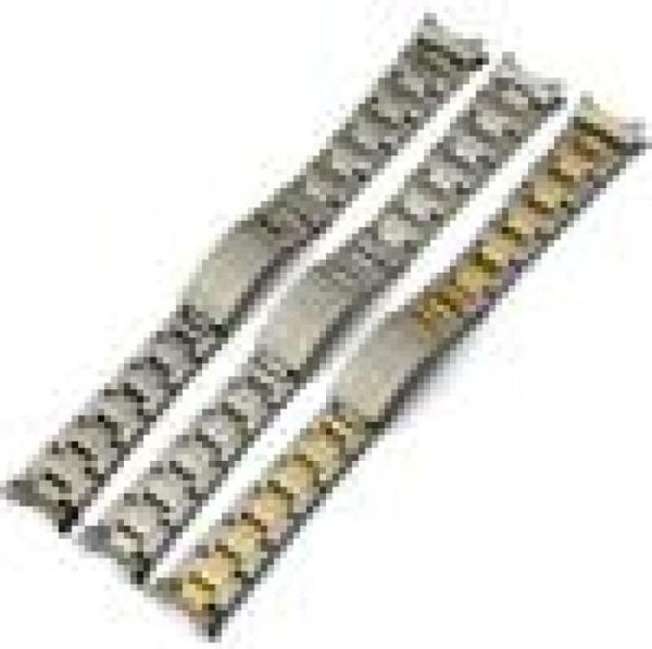13 mm 17 mm 20 mm pour les hommes de montre femmes Watch Watch Belt New Silver ou Gold Curbe End Solid SS Watch Band Strap4025615