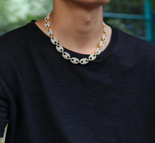 13 mm Coffee Bean Link Collier Hip Hop Fashion Hop Punk Chain Chain Bling Bling Charms Jewelry Men Bijoux 7568908